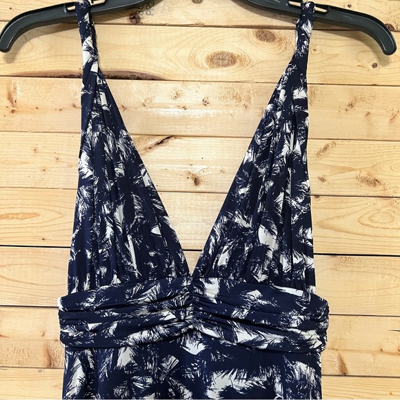 T-bags LosAngeles Anthropologie Blue White Jersey Twist strap Maxi Dress size S - Picture 2 of 11
